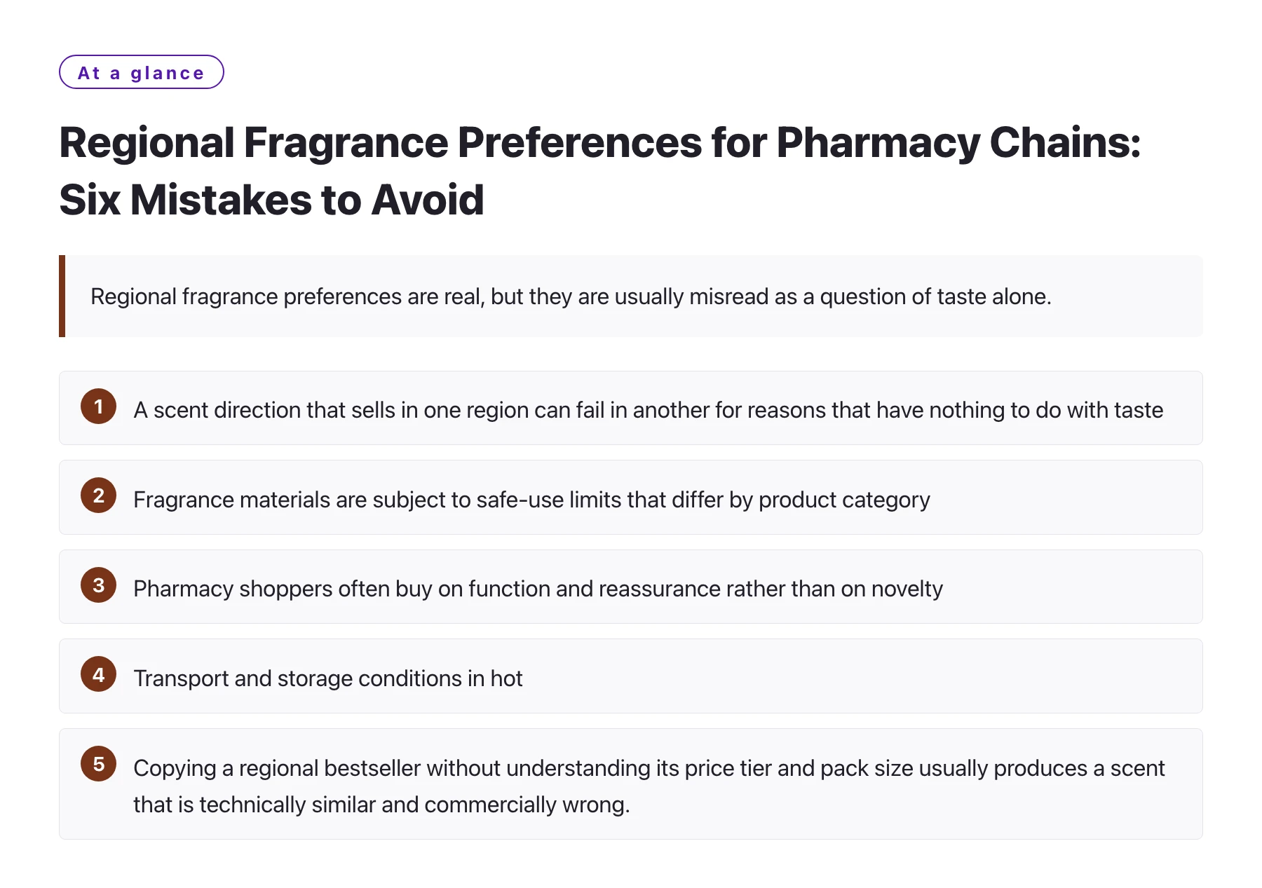 Regional Fragrance Preferences for Pharmacy Chains: Six Mistakes to Avoid——全文要点速览